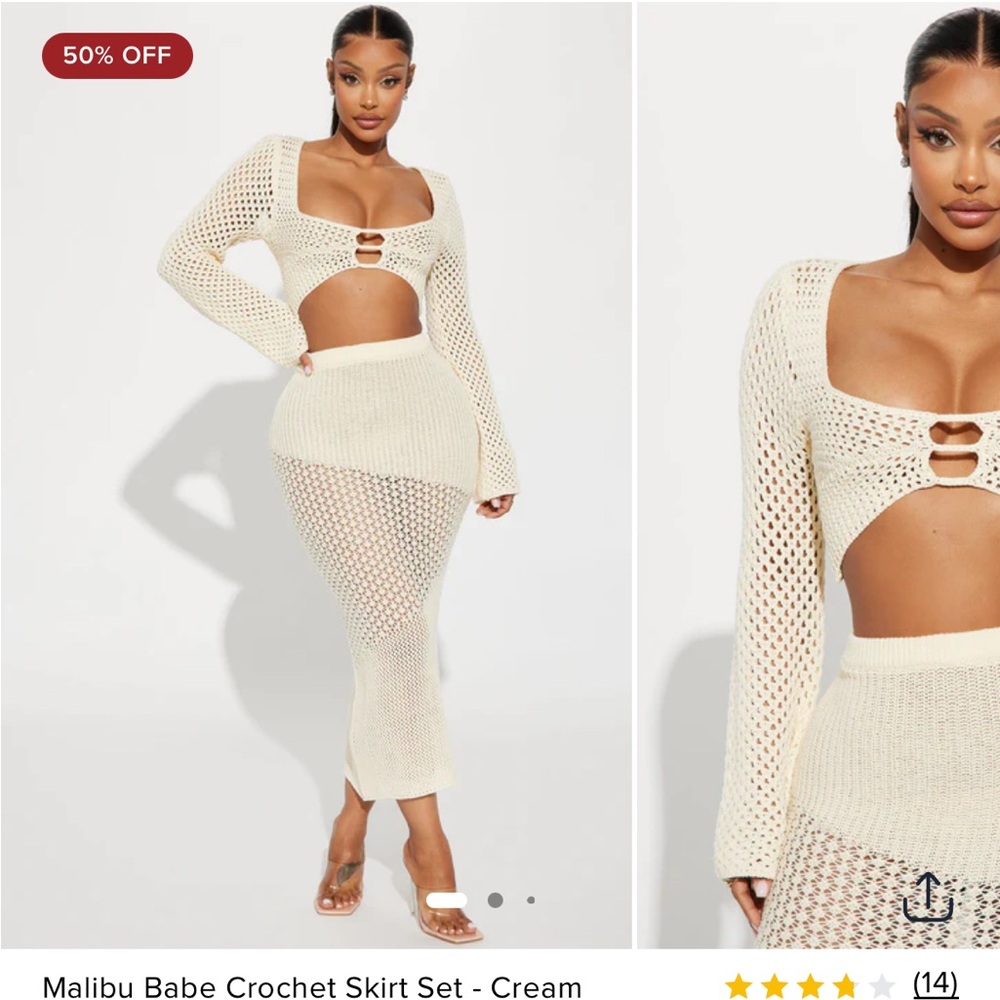 Malibu Babe Crochet Skirt Set